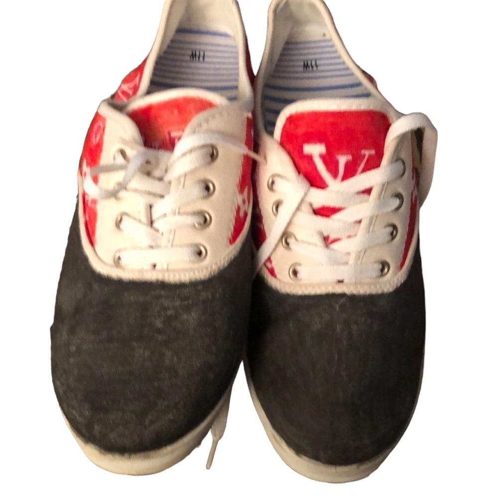 Denim LV print sneakers size 11W tennis shoes Men’s worn once